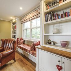 Cozy nook with window seat.